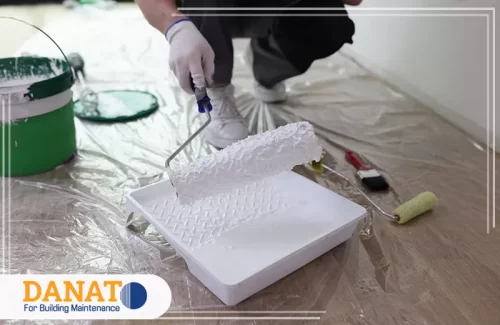 شركة صبغ في رأس الخيمة 0545248958 شركة دانات اللؤلؤ تجهيز رول الدهان وحماية الأرضيات بالبلاستيك مع شركة دانات لصيانة المباني