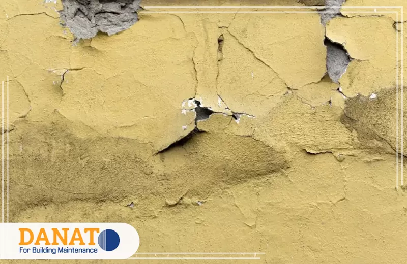 أنواع الرطوبة التي نقوم بتشخيصها واسبابها 0545248958 دانات اللؤلؤ تشققات وتقشر الجدار بسبب الرطوبة، مع تشخيص السبب وإصلاح الضرر.