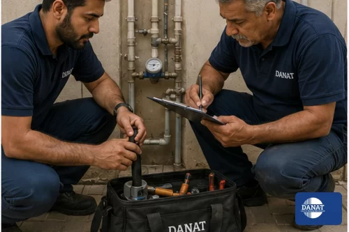 شركة حل ارتفاع فاتورة المياه في الفجيرة 0545248958 شركه دانات اللؤلؤ فريقنا يفحص شبكة المياه ويسجل القراءات قبل اختيار طريقة الإصلاح المناسبة.